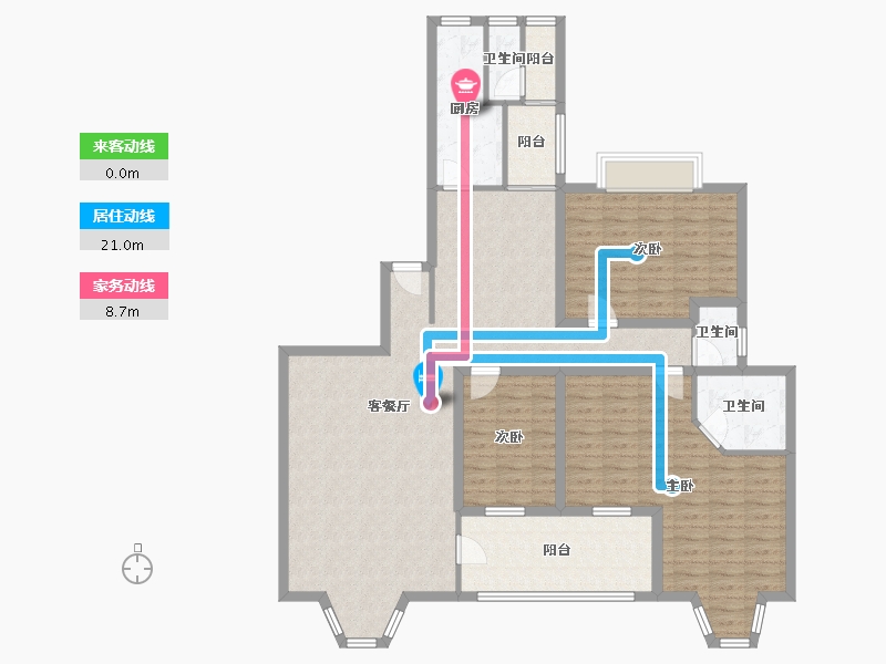 广东省-深圳市-东方玫瑰园-133.67-户型库-动静线