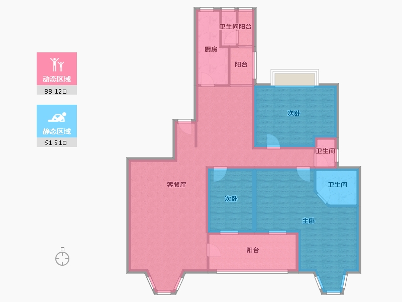 广东省-深圳市-东方玫瑰园-133.67-户型库-动静分区