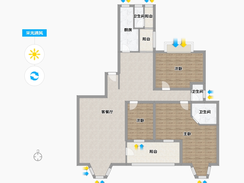 广东省-深圳市-东方玫瑰园-133.67-户型库-采光通风