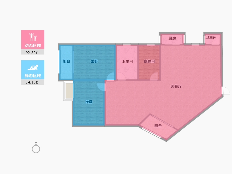 广东省-深圳市-瑞达苑-116.88-户型库-动静分区