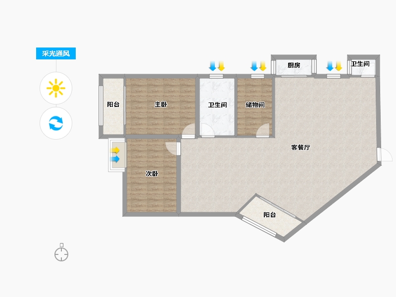 广东省-深圳市-瑞达苑-116.88-户型库-采光通风