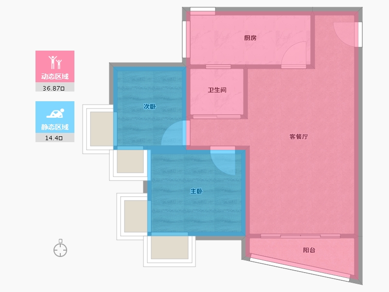 广东省-深圳市-长城盛世家园二期-45.33-户型库-动静分区