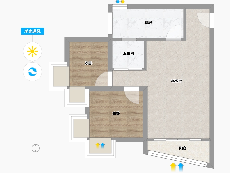 广东省-深圳市-长城盛世家园二期-45.33-户型库-采光通风