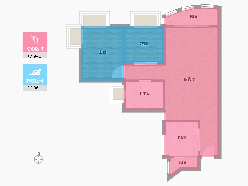 广东省-深圳市-长城盛世家园二期-53.47-户型库-动静分区