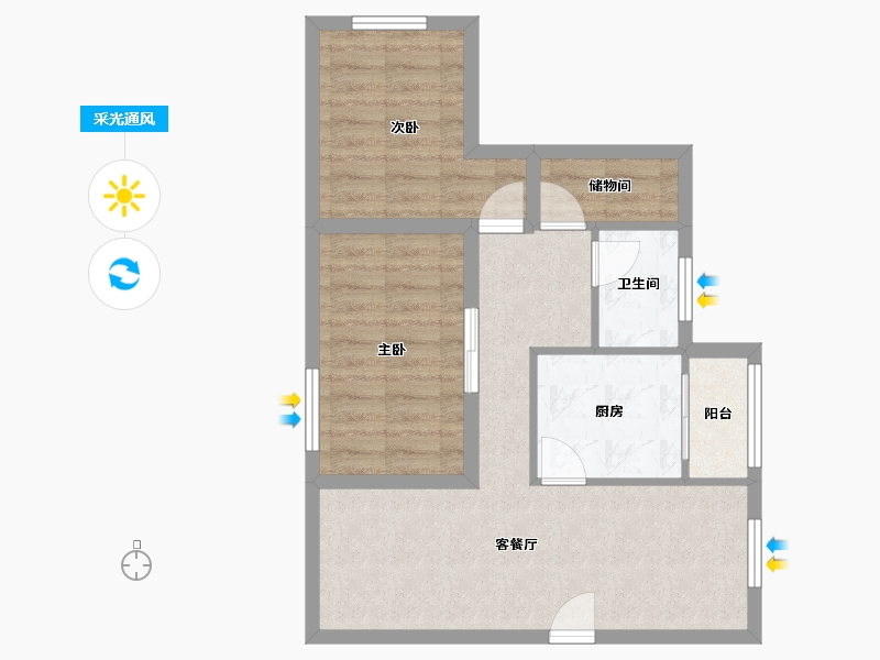 广东省-深圳市-景鹏大厦-60.49-户型库-采光通风