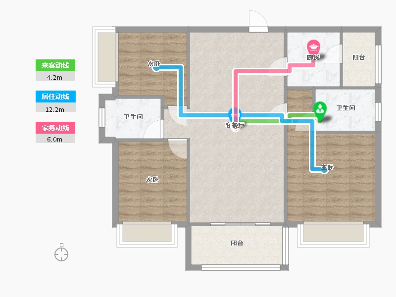 四川省-广安市-鑫鸿天玺-84.80-户型库-动静线