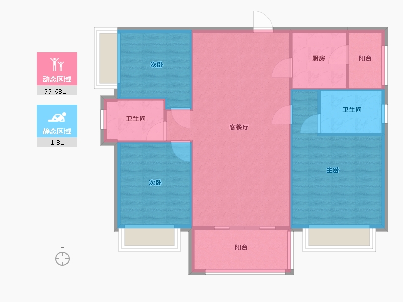 四川省-广安市-鑫鸿天玺-84.80-户型库-动静分区