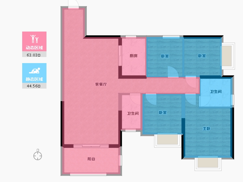 广西壮族自治区-贵港市-盛世荷悦府-103.43-户型库-动静分区