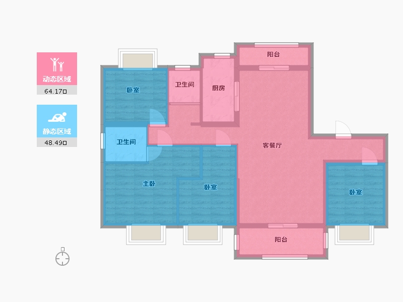 广西壮族自治区-贺州市-钟山碧桂园-120.00-户型库-动静分区