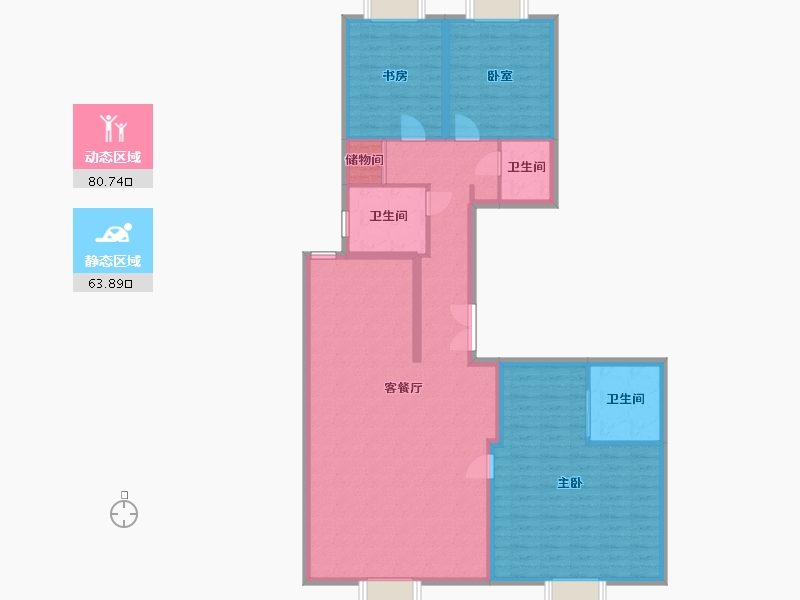 山东省-青岛市-万科翡翠长江-132.00-户型库-动静分区