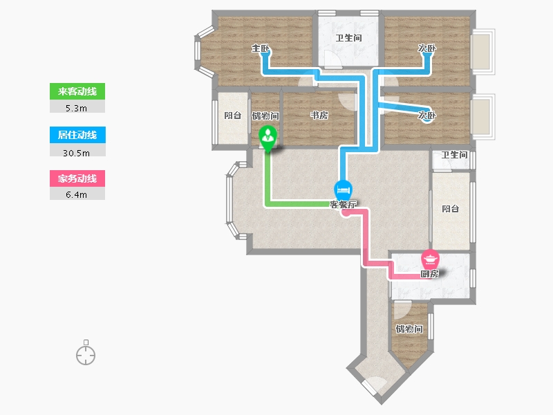 广东省-深圳市-东方玫瑰园-119.37-户型库-动静线