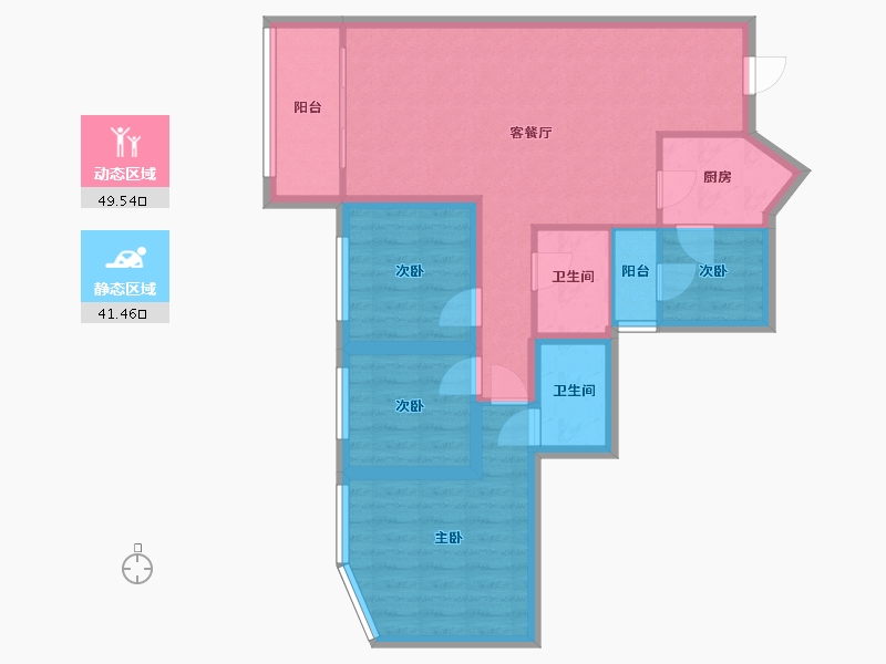 广东省-深圳市-长城盛世家园二期-80.67-户型库-动静分区