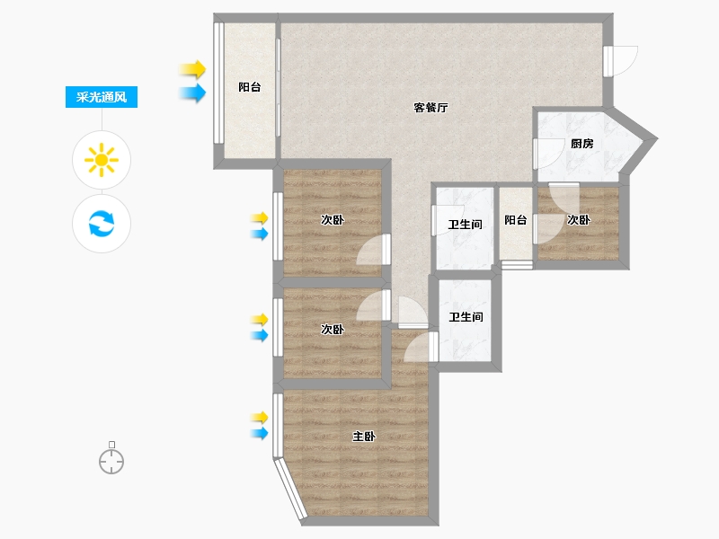 广东省-深圳市-长城盛世家园二期-80.67-户型库-采光通风