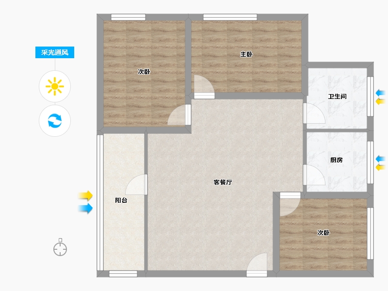 广东省-深圳市-梅林海关生活区-87.28-户型库-采光通风