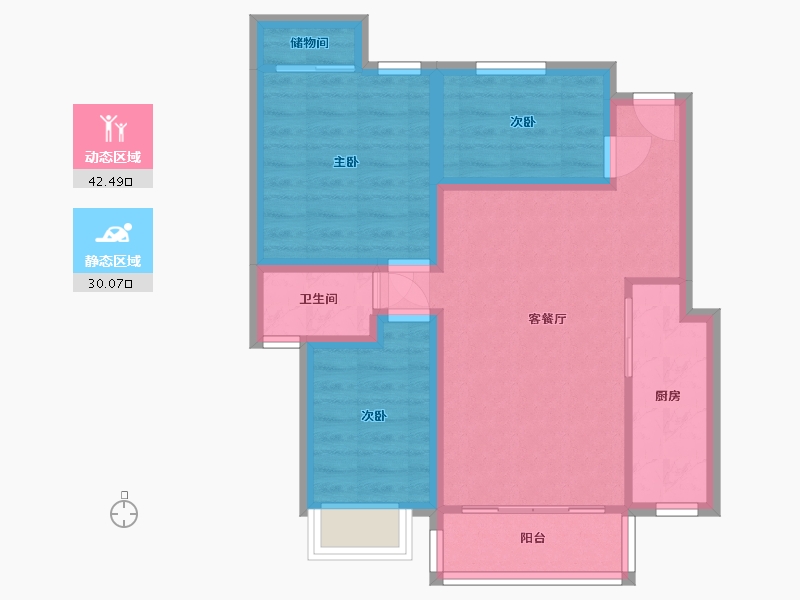 广东省-深圳市-景雅居-63.93-户型库-动静分区