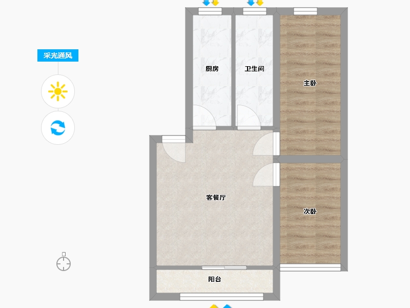 广东省-深圳市-香蜜二村-48.52-户型库-采光通风