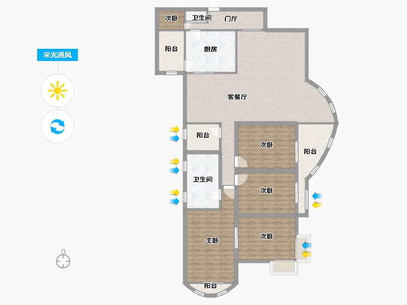 黑龙江省-鹤岗市-波托菲诺天鹅堡-156.46-户型库-采光通风