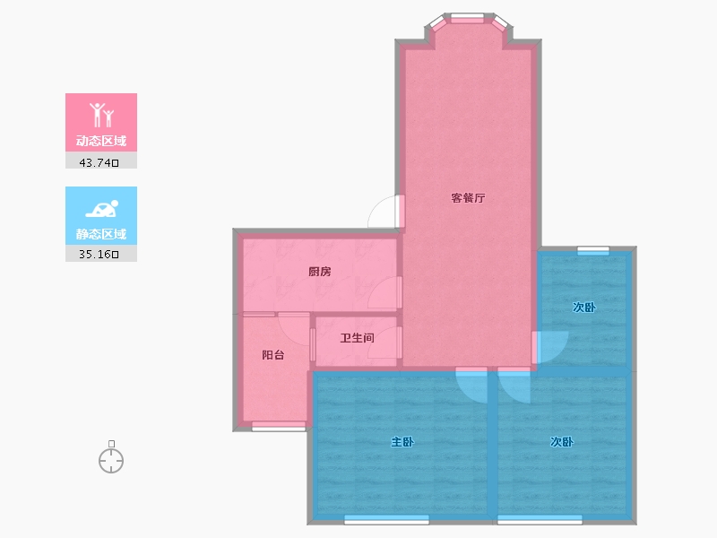 广东省-深圳市-东方玫瑰园-70.24-户型库-动静分区