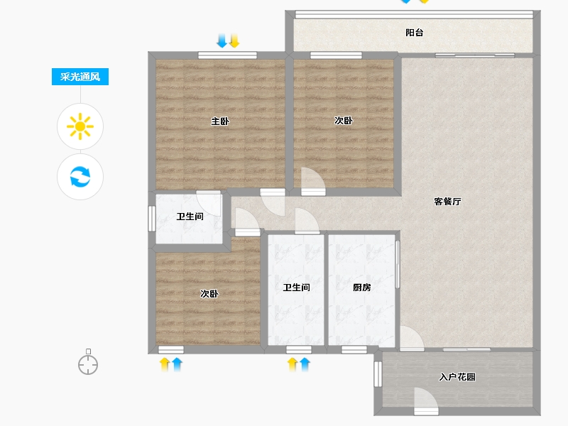 广东省-深圳市-莲丰花园-119.71-户型库-采光通风