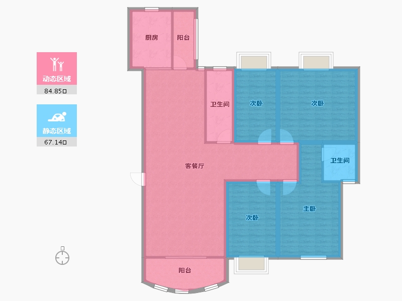 广东省-深圳市-豪峰园-137.77-户型库-动静分区