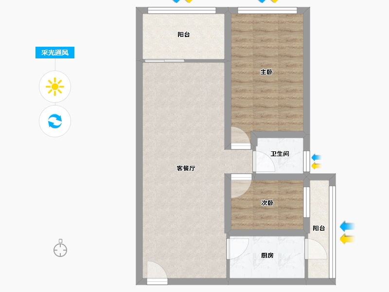 广东省-深圳市-莲丰花园-61.71-户型库-采光通风