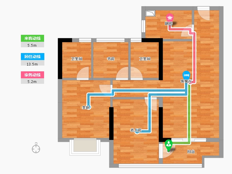 福建省-福州市-榕发栖湖郡-72.89-户型库-动静线