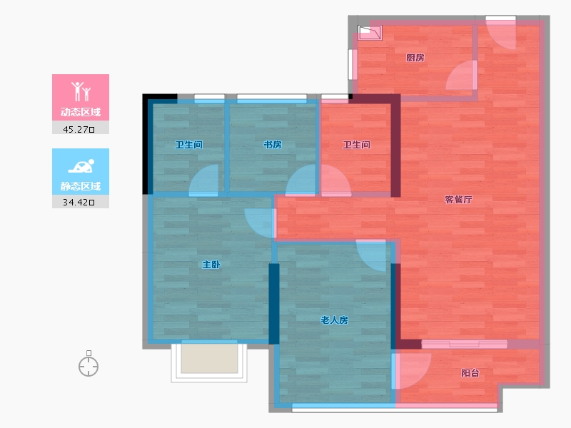 福建省-福州市-榕发栖湖郡-72.89-户型库-动静分区