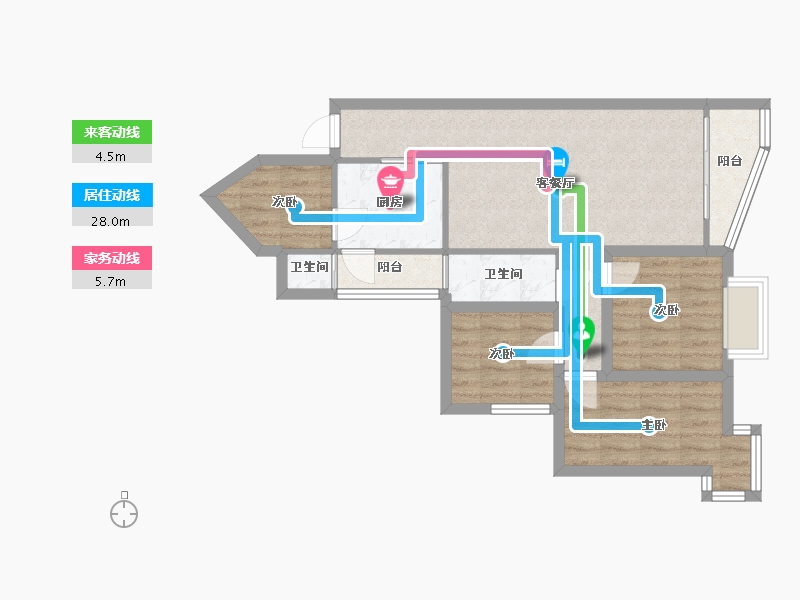 广东省-深圳市-长城盛世家园二期-68.44-户型库-动静线