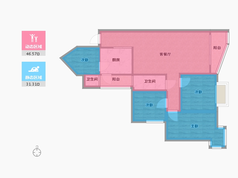 广东省-深圳市-长城盛世家园二期-68.44-户型库-动静分区