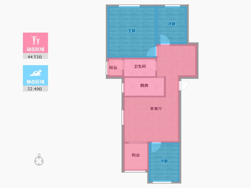 广东省-深圳市-景田西-68.06-户型库-动静分区