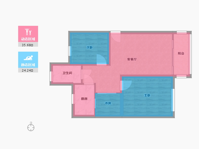 广东省-深圳市-景田西-52.85-户型库-动静分区