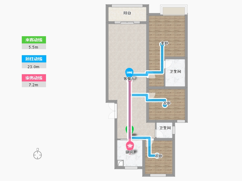 江苏省-苏州市-湖畔现代城-109.00-户型库-动静线