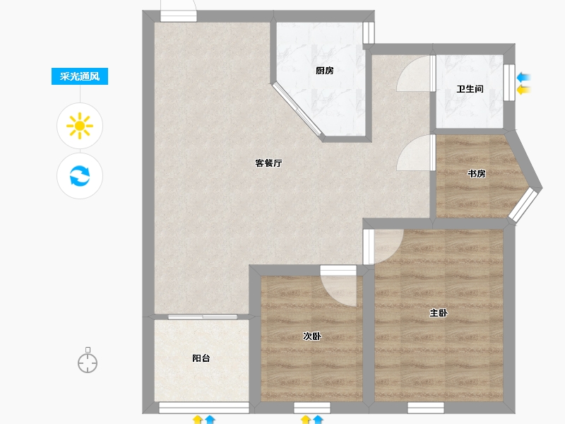 广东省-深圳市-景田西-58.14-户型库-采光通风