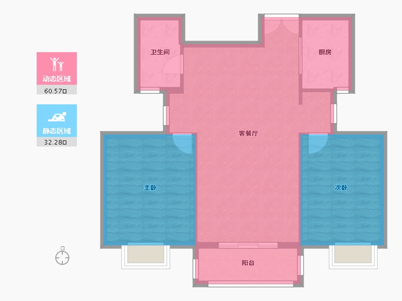 河北省-石家庄市-明珠花苑-85.46-户型库-动静分区