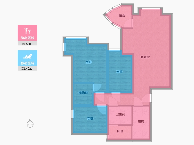 广东省-深圳市-翡翠名园-67.99-户型库-动静分区