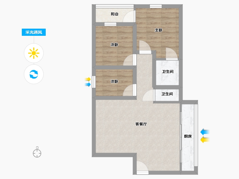 广东省-深圳市-景新花园-55.41-户型库-采光通风