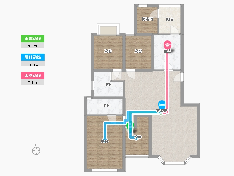 广东省-深圳市-东方玫瑰园-98.34-户型库-动静线