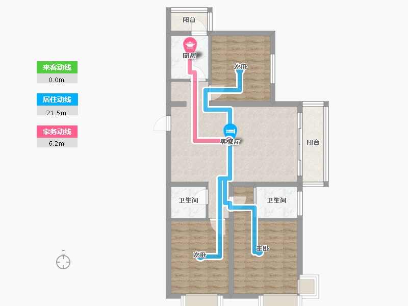 山西省-吕梁市-双禧城-100.64-户型库-动静线