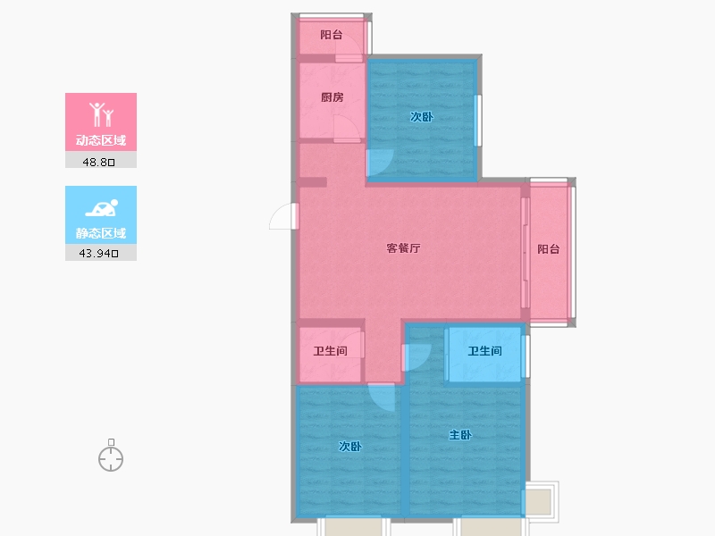 山西省-吕梁市-双禧城-100.64-户型库-动静分区