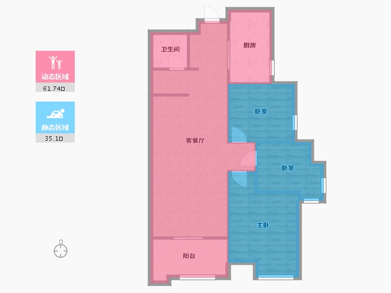 陕西省-咸阳市-秦都花苑-102.00-户型库-动静分区