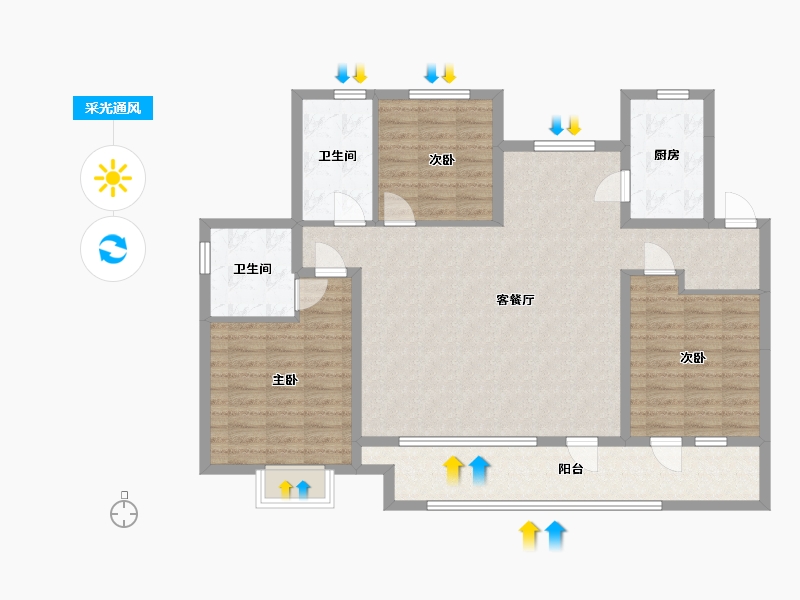 山东省-德州市-富力城二期-111.20-户型库-采光通风