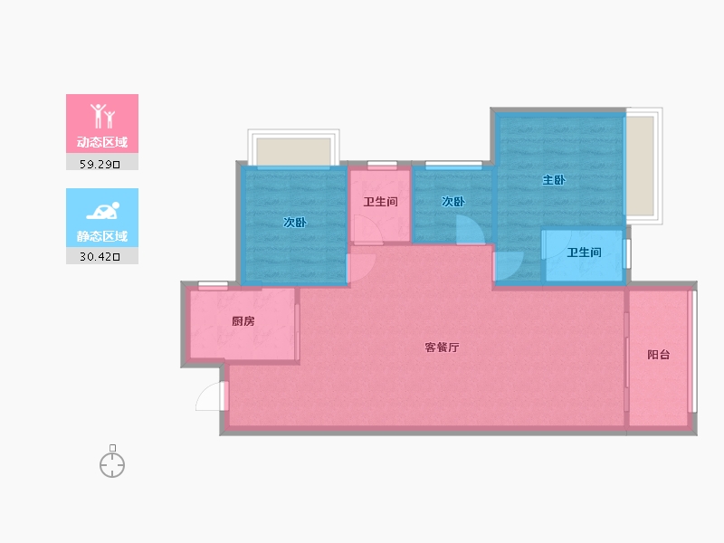 广东省-汕头市-潮悦雅居-92.00-户型库-动静分区