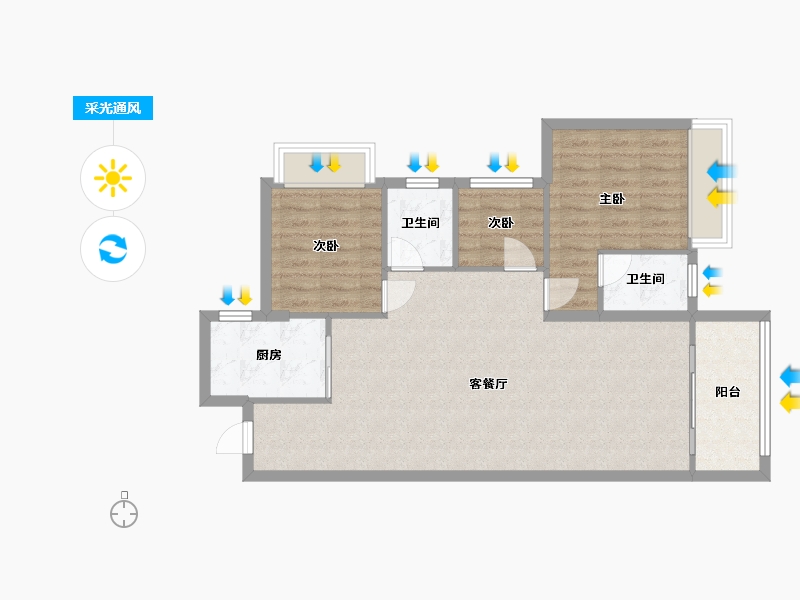 广东省-汕头市-潮悦雅居-92.00-户型库-采光通风