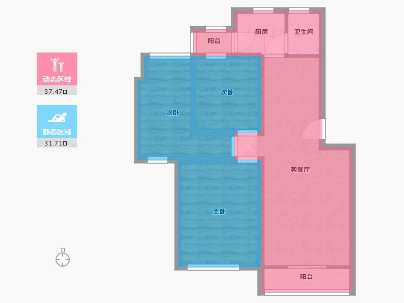 广东省-深圳市-景新花园-60.33-户型库-动静分区