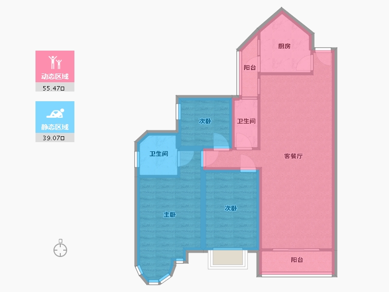 广东省-深圳市-香逸名园-84.20-户型库-动静分区