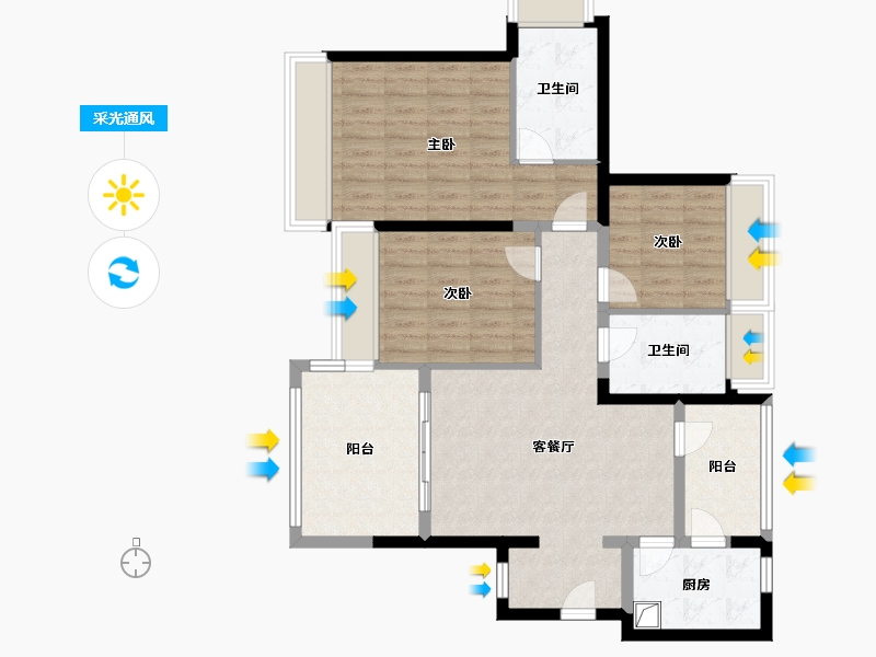 广东省-深圳市-融御华府-96.00-户型库-采光通风