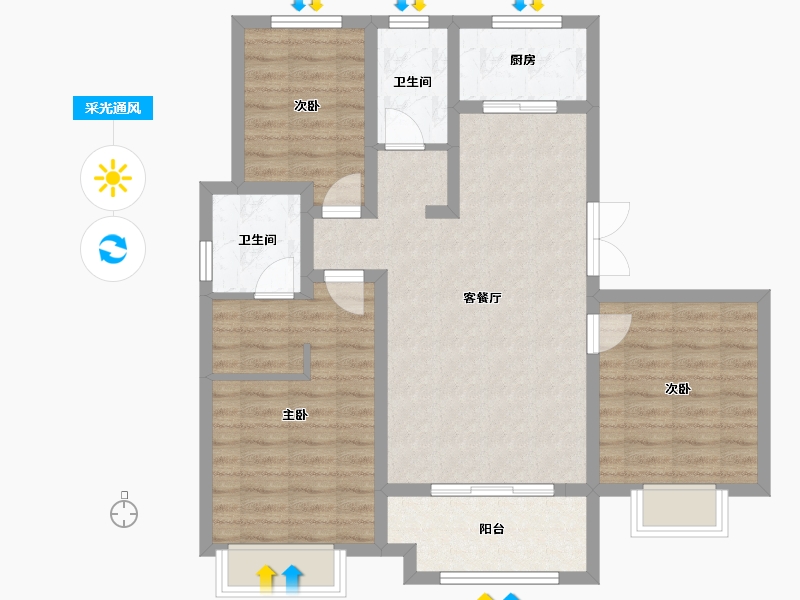 山东省-临沂市-奥德-134.40-户型库-采光通风