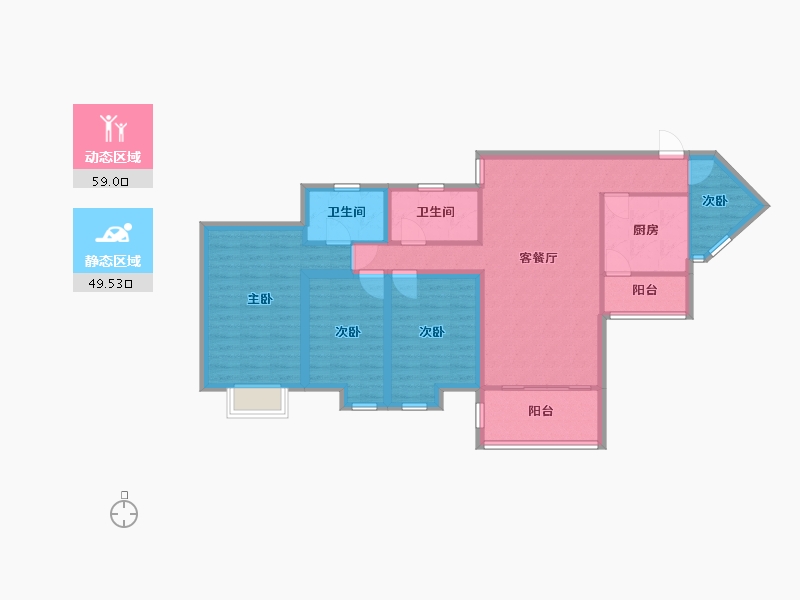 广东省-深圳市-黄埔雅苑乐悠园(黄埔雅苑三期)-96.49-户型库-动静分区