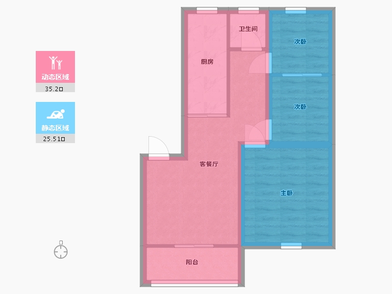 广东省-深圳市-香蜜二村-53.62-户型库-动静分区