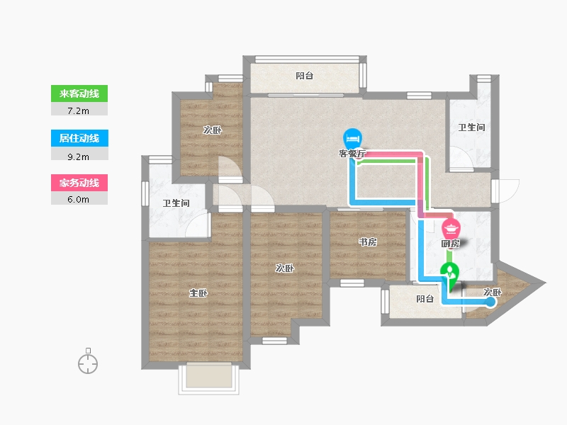 广东省-深圳市-长城盛世家园二期-81.46-户型库-动静线